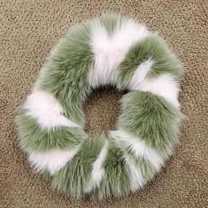 Light Pink and Green Fox Fur Headband